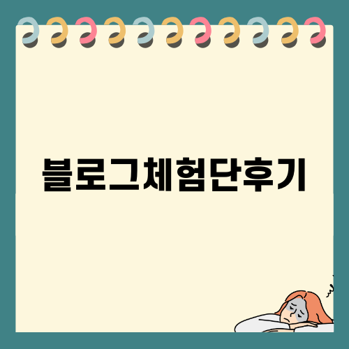 체험뷰를 통한 블로그체험단후기